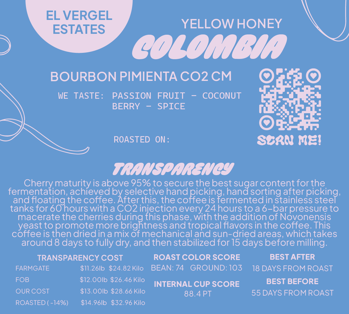 [LUMINOUS] Colombia Yellow Honey Carbonic Maceration Pimienta