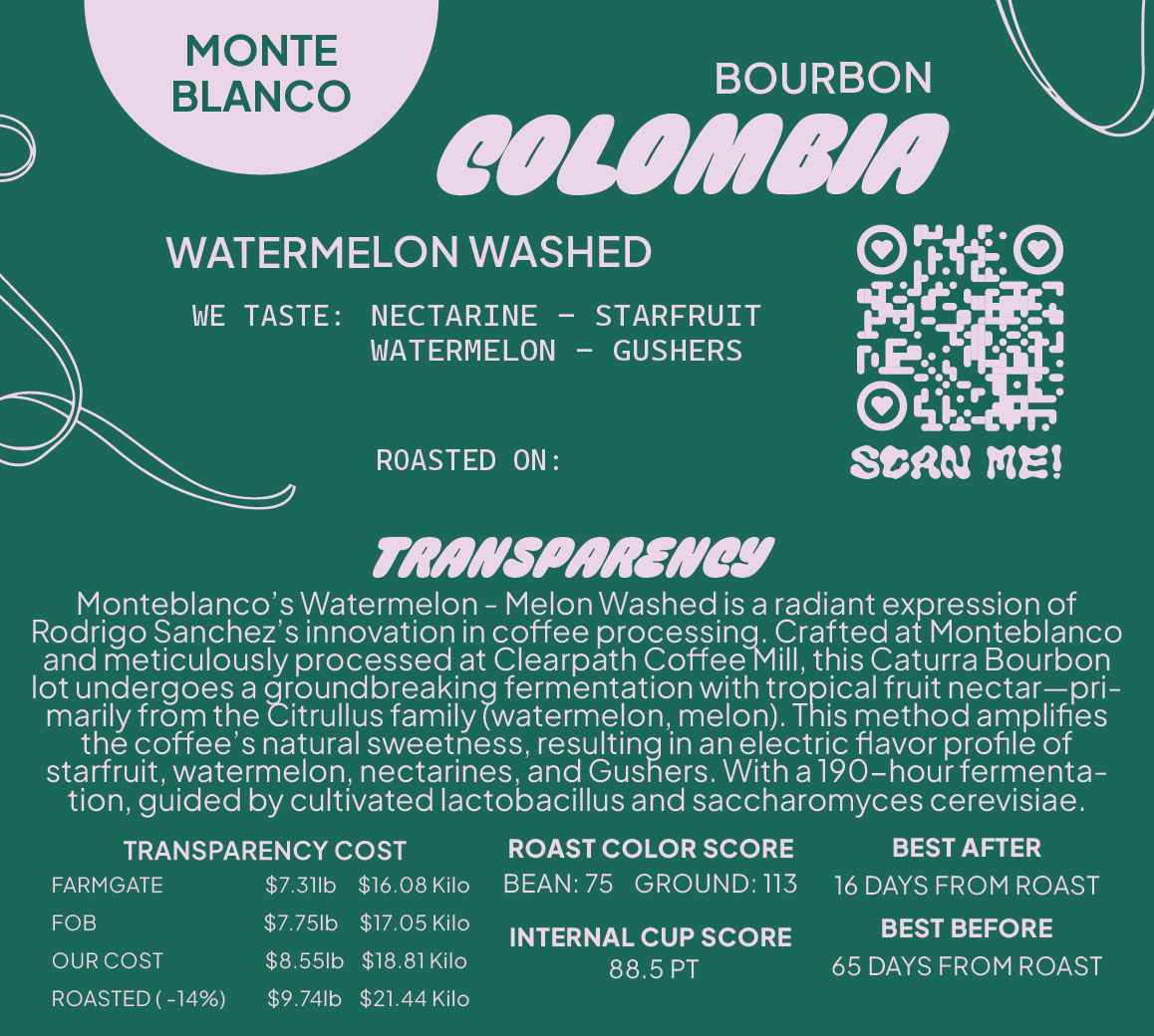 [LUMINOUS] Colombia Washed Watermelon Bourbon Caturra